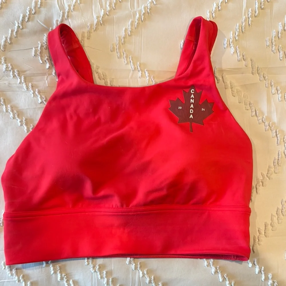 Lululemon Red Canada Leaf Sports Bra - Picture 1 of 2